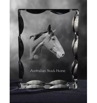 Australian Stock Horse - kryształ ze zdjęciem konia, szklana statuetka ze zdjęciem, wyjątkowa ramka ze zdjęciem marki Art-Dog