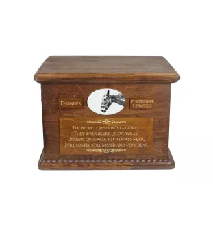 Hanoverian - urn for horse ashes, personalized urn with a photo, large box for horse ashes by Art-Dog brand