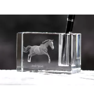 Irish Sport - Pen stand, crystal organiser with picture of a horse, unique desk decoration by Art-Dog brand