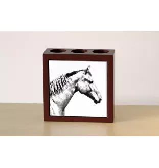 Selle Français - porte-stylo avec un cheval, organiseur de bureau avec impression, décoration de bureau personnalisée de la marque Art-Dog