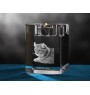 Highland Lynx - Candle holder with cat photo, crystal tealight holder, personalised gift by Art-Dog brand