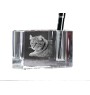 Highland Lynx - Pen stand, crystal organiser with cat photo, unique desk decoration by Art-Dog brand