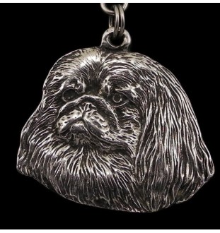 Pekingese, Pekinese, Peking-Palasthund - Halskette mit Hund, versilberter Anhänger für Hundefans, einzigartiger Schmuck der Marke Art-Dog